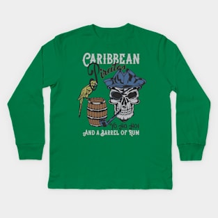 Pirate Skull of the Caribbean Kids Long Sleeve T-Shirt